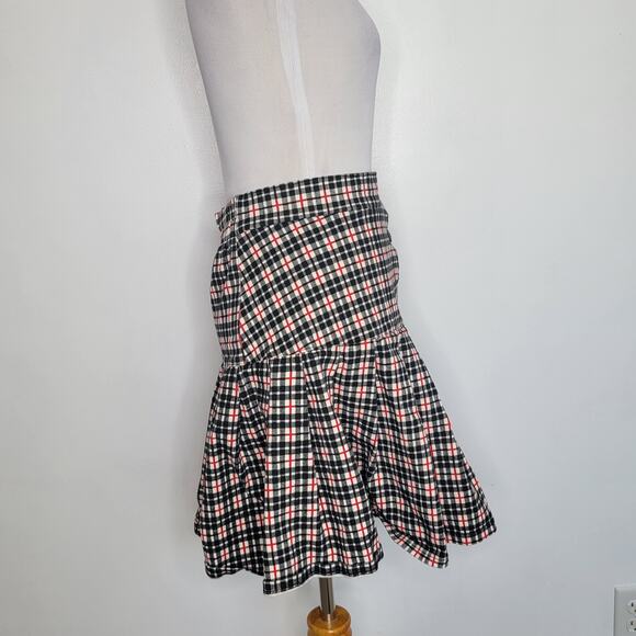 Vintage Y2K School Girl Plaid Skirt 90s Clueless Black Button Front Women Medium - Picture 3 of 10